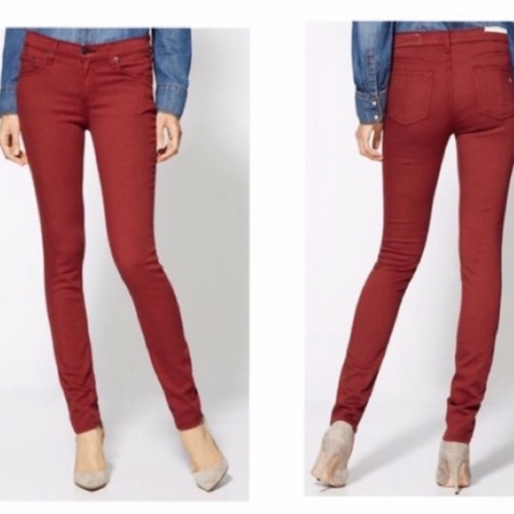 Rag and Bone Rusty Red Skinny Jeans